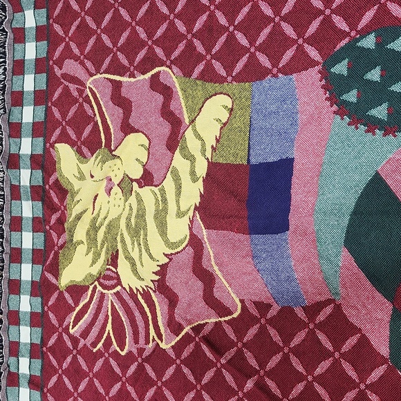 NOT A CREATURE WAS STIRRING Cat in Christmas Stocking Woven Blanket Throw - Picture 2 of 9